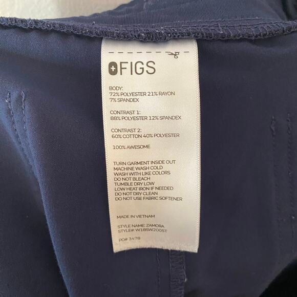 FIGS Navy Blue Zamora Jogger Scrub Pants Uniform Nurse Dr Women size Large Tall - Picture 8 of 8